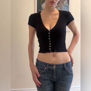 Reformation top with shell buttons